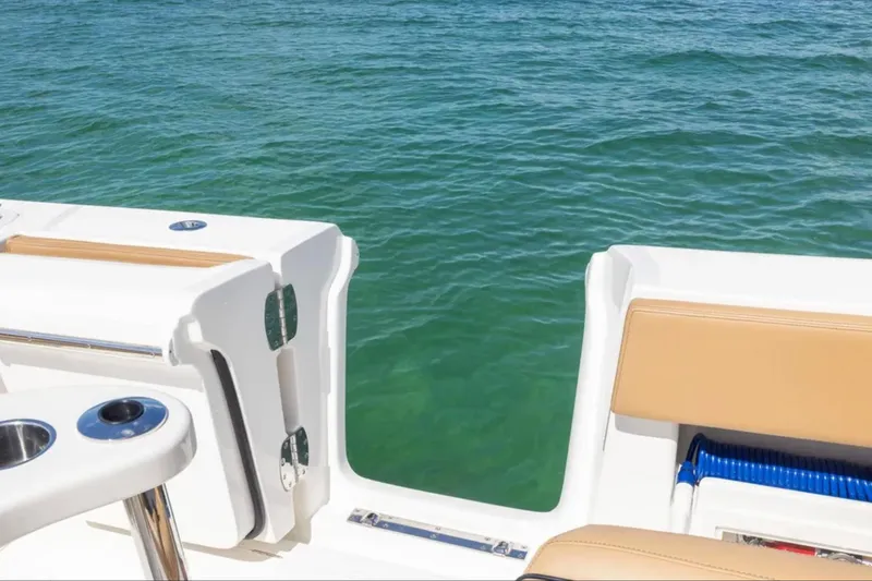 Slide: The Image of Control panel of 2025 Blackwater 41 Performance Fish boat with Garmin display. - 28