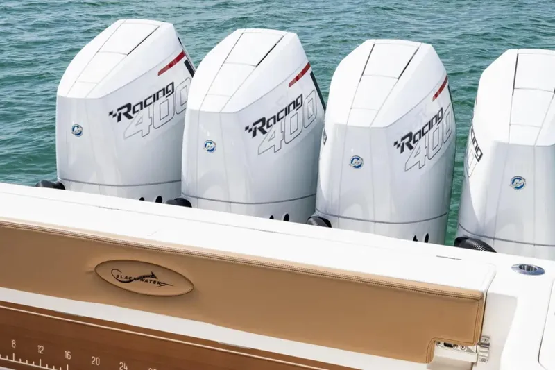 Slide: The Image of Luxurious interior of 2025 Blackwater 41 Performance Fish boat on open water. - 29