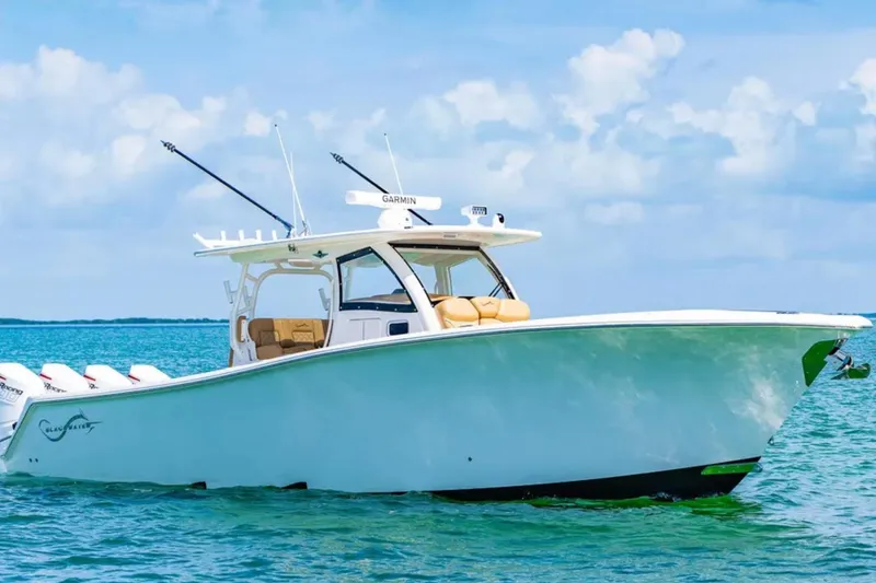 Slide: The Image of 2025 Blackwater 41 Performance Fish engine compartment with cooling system components. - 42