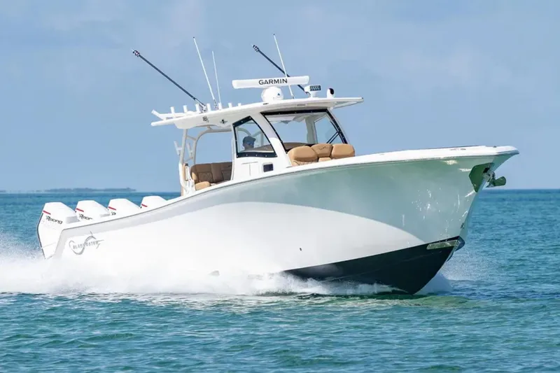 Slide: The Image of Speakers on 2025 Blackwater 41 Performance Fish boat, featuring JL Audio components. - 44