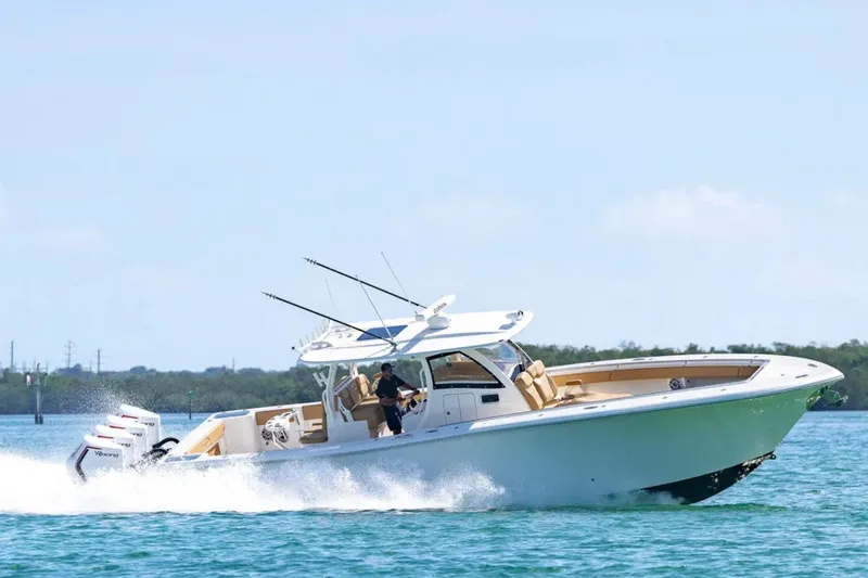 Slide: The Image of Control panel on 2025 Blackwater 41 Performance Fish boat interior. - 47