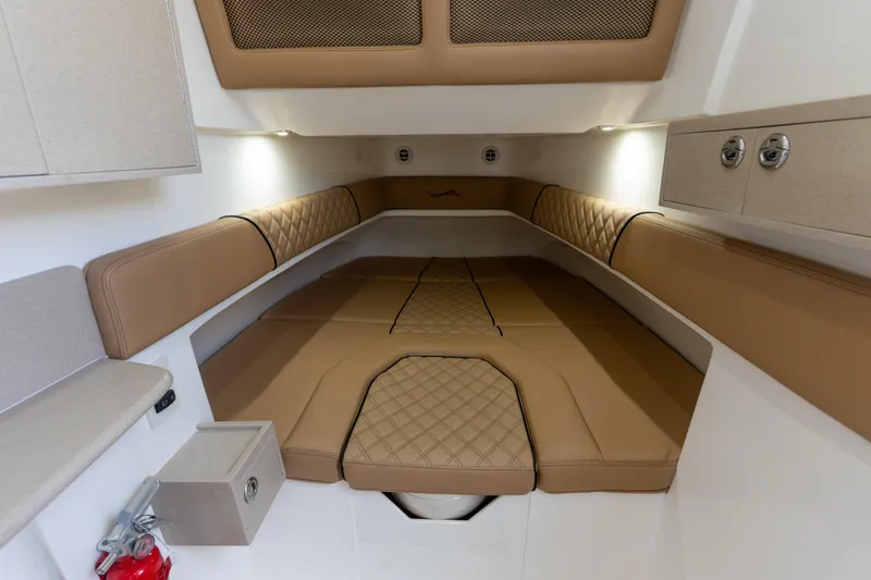 Slide: The Image of Interior of 2026 Blackwater 41 Performance Fish boat with beige cabinetry and modern fixtures. - 52