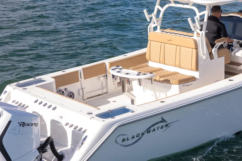 Slide: The Image of 2026 Blackwater 41 Performance Fish boat with powerful engines on open water. - 60