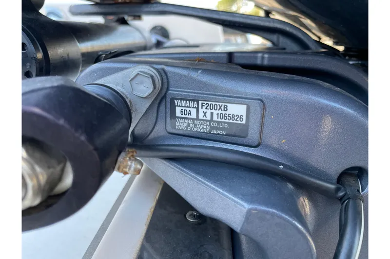 Slide: The Image of 2023 Robalo R222 Center Console with Yamaha F200XB engine detail. - 75