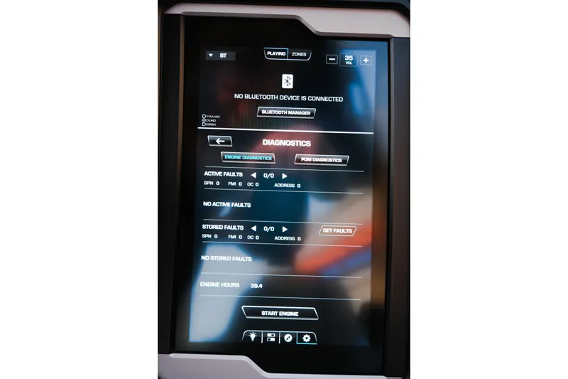 Slide: The Image of 2024 Supra SL diagnostic screen displaying Bluetooth and engine diagnostics information. - 13