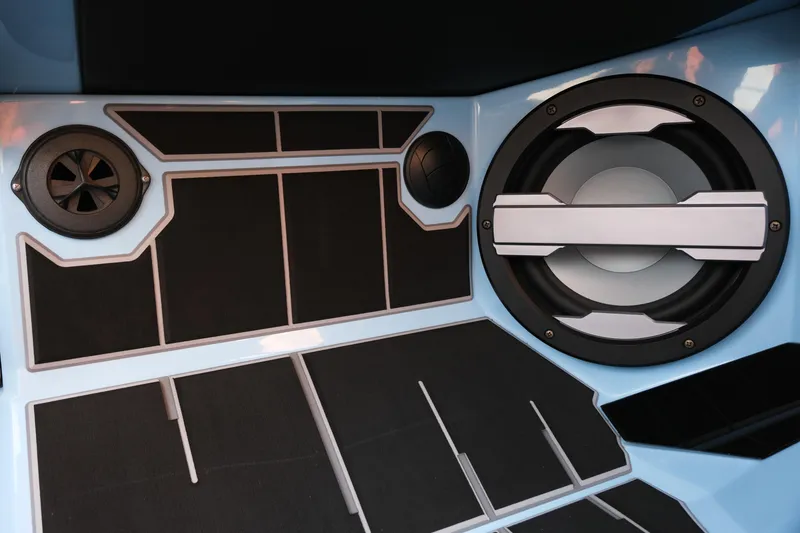 Slide: The Image of 2024 Supra SL audio system with sleek speaker design and modern aesthetics. - 19