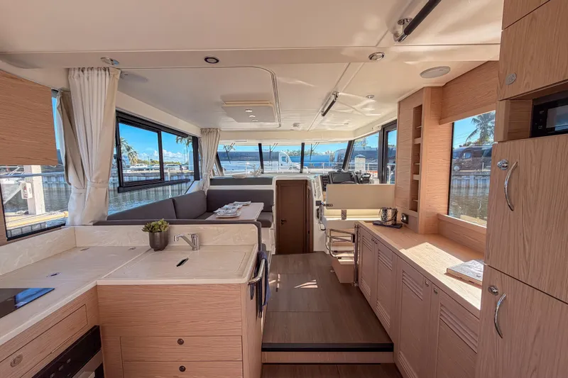 Slide: The Image of Interior of 2026 Beneteau Swift Trawler 41 Fly with modern kitchen. - 16
