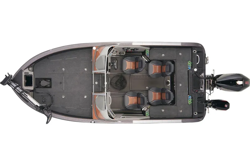 Slide: The Image of 2026 Ranger 620FS Pro boat with Mercury outboard motor, parked on a trailer. - 5