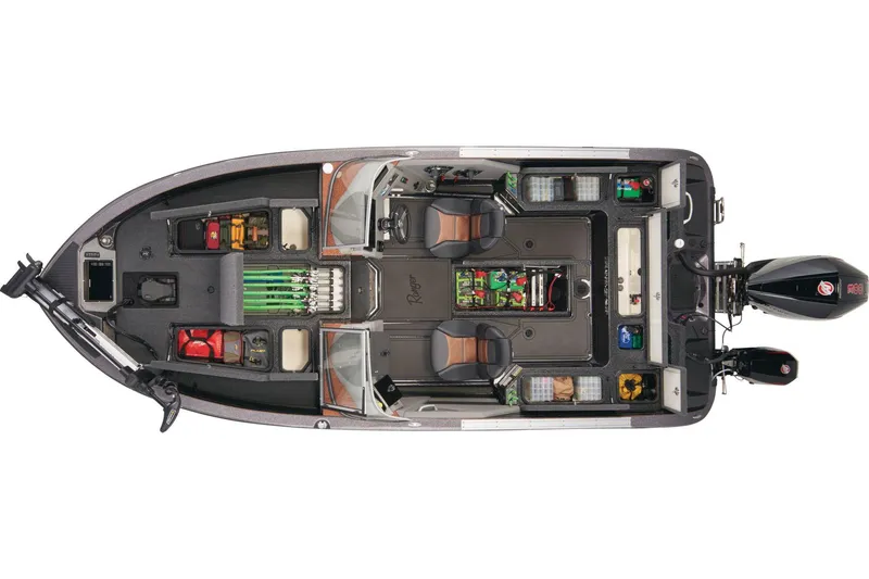 Slide: The Image of 2026 Ranger 620FS Pro boat interior with dual seats, steering wheel, and dashboard controls. - 6