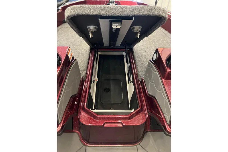 Slide: The Image of Open storage compartment in 2026 Nitro ZV20 boat, showcasing interior design and functionality. - 8