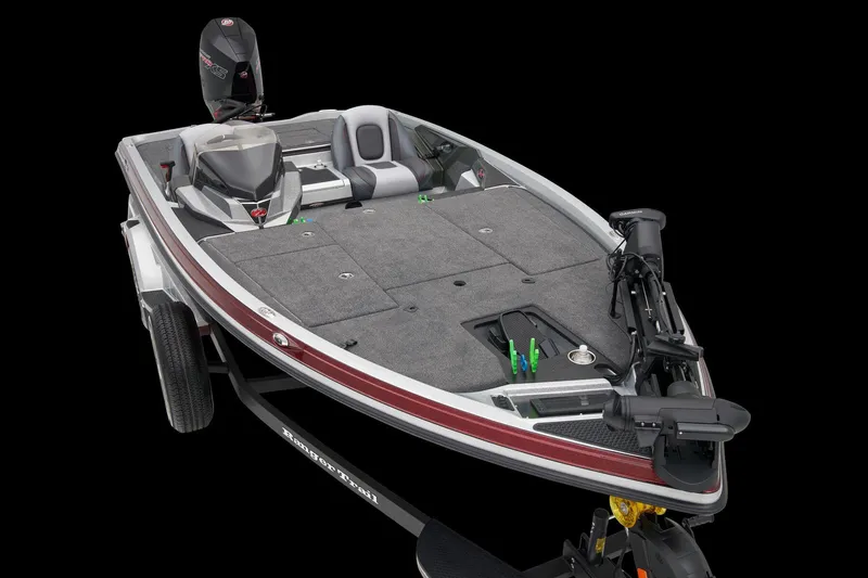 Slide: The Image of Garmin display on 2026 Ranger Z518 Cup-Equipped boat dashboard under clear sky. - 20