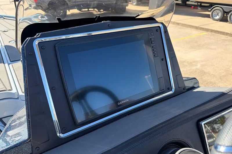 Slide: The Image of Garmin display on 2026 Ranger Z521R Cup-Equipped boat dashboard. - 46