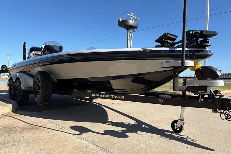 Slide: The Image of 2026 Ranger Z521R Cup-Equipped boat on trailer, parked outdoors. - 5