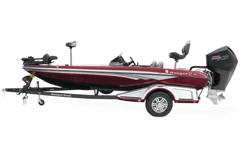 Slide: The Image of 2026 Ranger Z518 Cup-Equipped boat interior with sleek seating and modern dashboard design. - 4