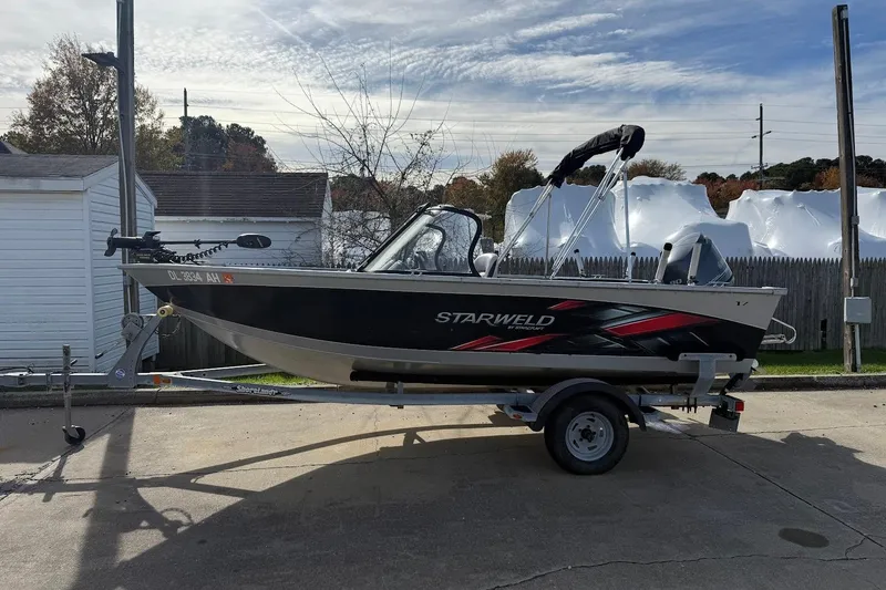 Slide: The Image of Interior view of a 2015 Starweld 1700 boat with seating and control panel. - 7