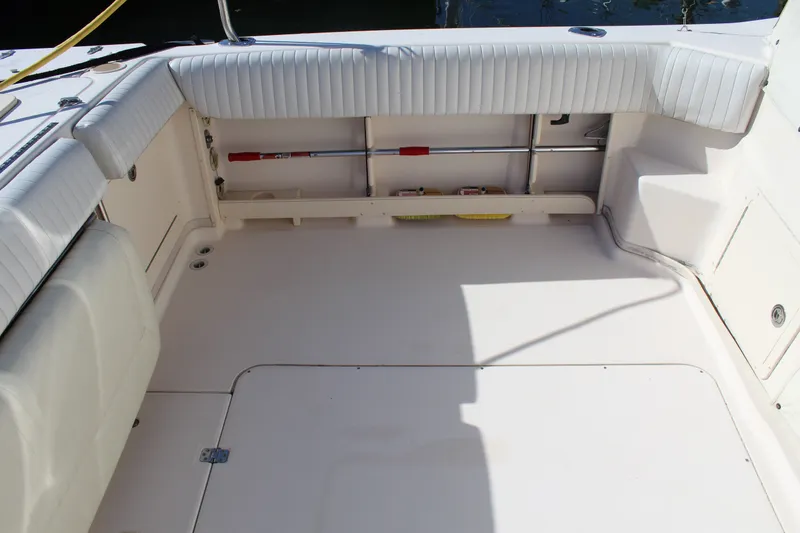 Slide: The Image of Yamaha tachometers on 2008 Grady-White Express 330, displaying engine hours: 2054 and 2042. - 34