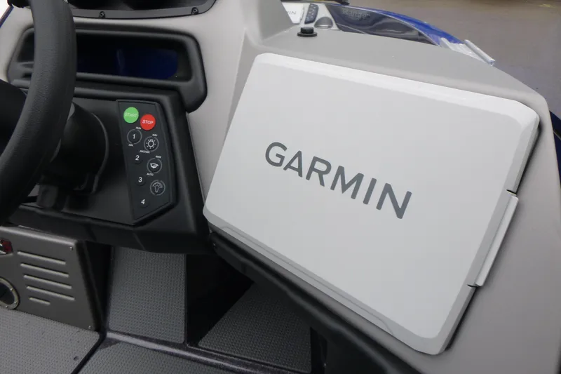 Slide: The Image of 2026 Ranger 620FS Cup Equipped boat dashboard with Garmin navigation system. - 25