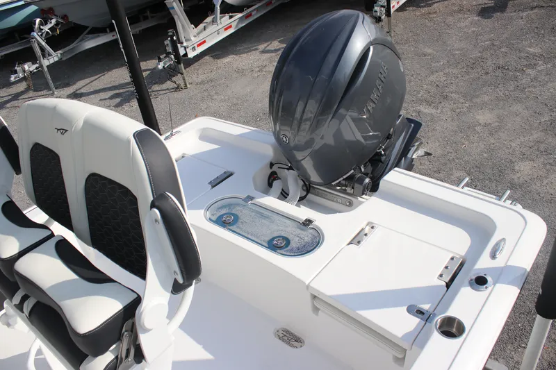 Slide: The Image of 2026 Tidewater 2110 Bay Max boat with Yamaha engine and dual seating. - 22