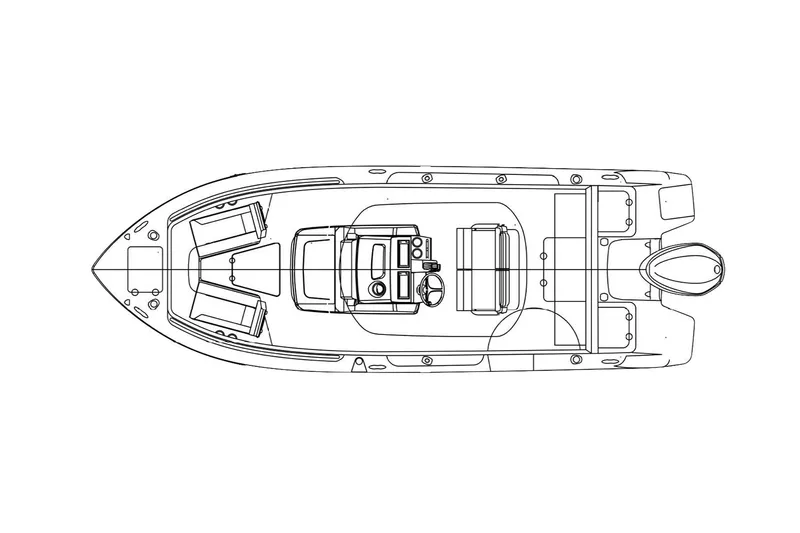 Slide: The Image of Manufacturer Provided Image: Top view schematic of 2023 Everglades 235 Center Console boat. - 26