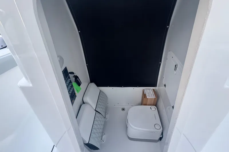 Slide: The Image of 2026 Blackfin 242 HB boat with stainless steel swim ladder on deck. - 16