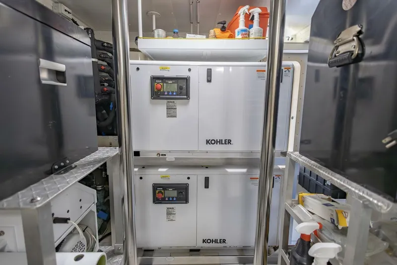 Slide: The Image of Engine room of 2021 Azimut Fly 72 yacht with Kohler generators. - 73