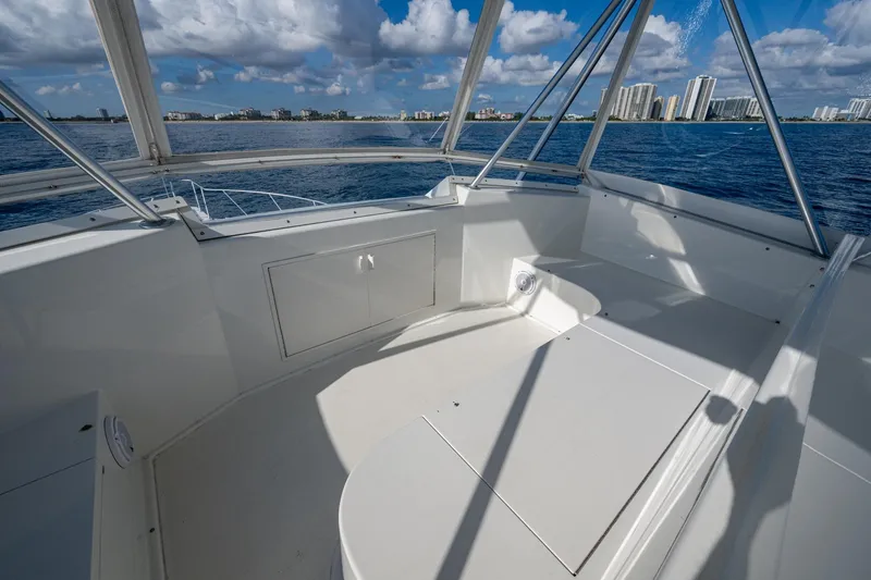 Slide: The Image of Spacious deck of 1998 Viking 50 Convertible yacht with ocean view. - 18