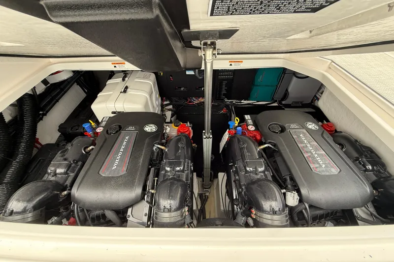Slide: The Image of Engine compartment of 2026 Regal 36 Grande Coupe with dual Volvo Penta engines. - 14