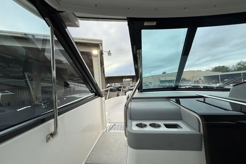 Slide: The Image of Interior view of 2026 Regal 36 Grande Coupe yacht, showcasing sleek design and modern features. - 71