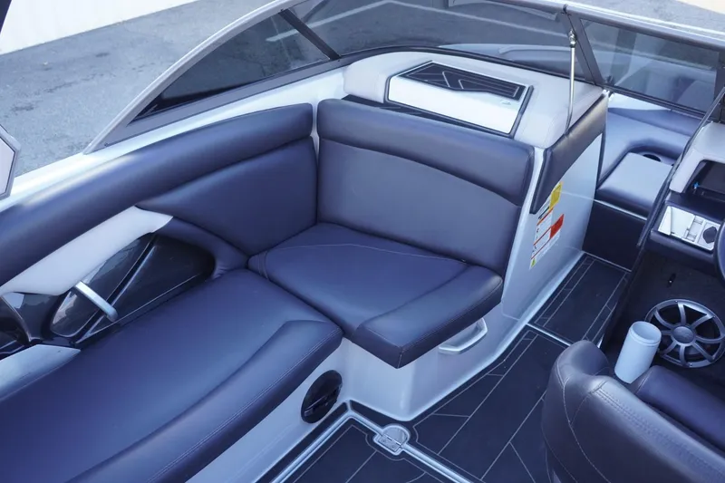 Slide: The Image of 2019 Tigé R20 boat interior with sleek seating and modern design. - 17