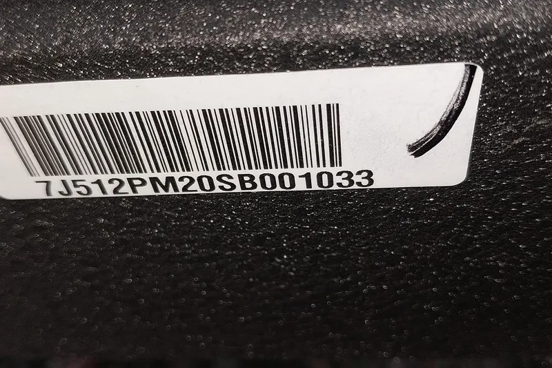 Slide: The Image of Barcode label on Ranger ALPHA 208, 2025 model, with serial number 7J512PM20SB001033. - 29