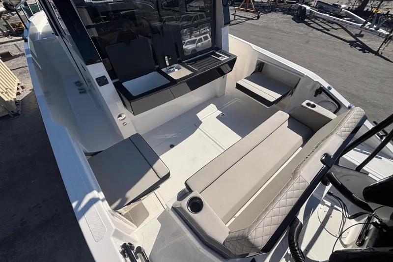Slide: The Image of 2026 Navan C30 boat interior with modern seating and sleek design. - 11