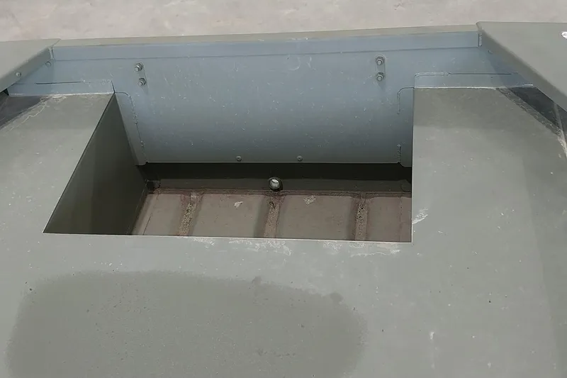 Slide: The Image of 2025 Tracker Grizzly 1436 Utility boat interior compartment, showcasing durable construction. - 13