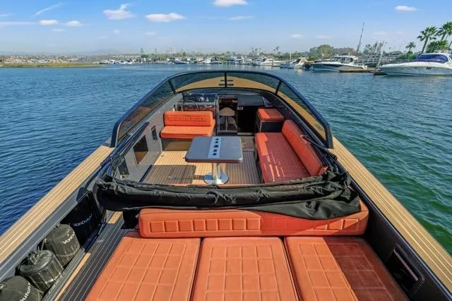 Slide: The Image of Luxurious 2015 VanDutch 40 yacht with spacious seating and sleek design on the water. - 30