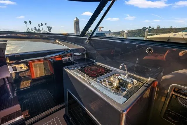 Slide: The Image of Interior of 2015 VanDutch 40 yacht with sleek kitchen and modern design. - 54