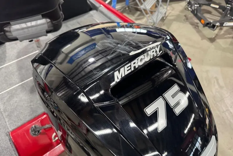 Slide: The Image of Mercury 75 horsepower engine on 2021 Tracker Pro Team 175 TXW boat. - 21