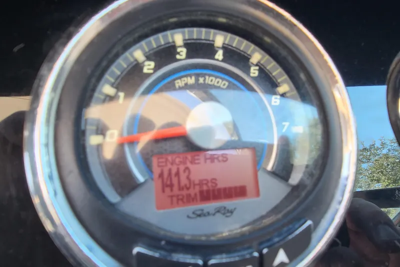 Slide: The Image of Tachometer of 2014 Sea Ray 350 SLX showing 1413 engine hours. - 12