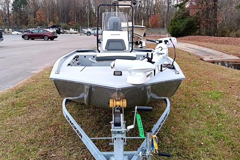 Slide: The Image of 2026 Tracker Bass Tracker Classic CC boat on trailer in parking lot. - 6