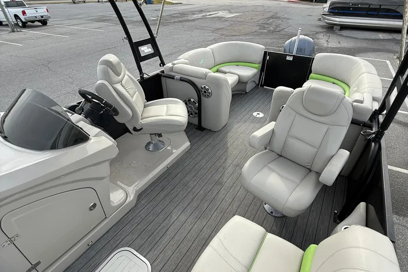 Slide: The Image of 2018 Starcraft SLS 5 boat interior with plush seating and modern design. - 10