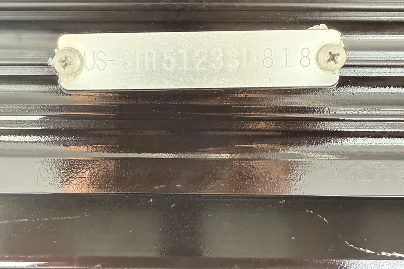 Slide: The Image of 2018 Starcraft SLS 5 identification plate with serial number on metallic surface. - 16