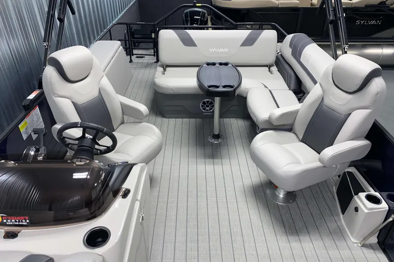 Slide: The Image of 2025 Sylvan L3 CLZ DH boat interior with luxurious seating and modern design. - 5