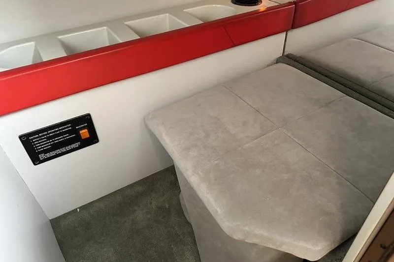 Slide: The Image of 1989 Formula 292 SR-1 interior with red accents and cushioned seating. - 67
