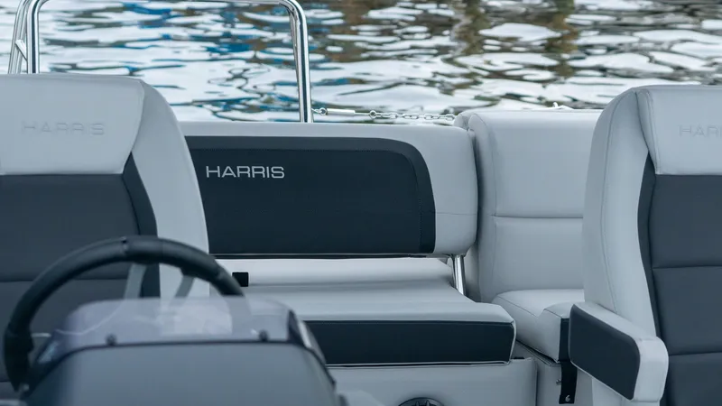 Slide: The Image of Interior of Harris Cruiser 230 pontoon boat, model year 2026. - 24
