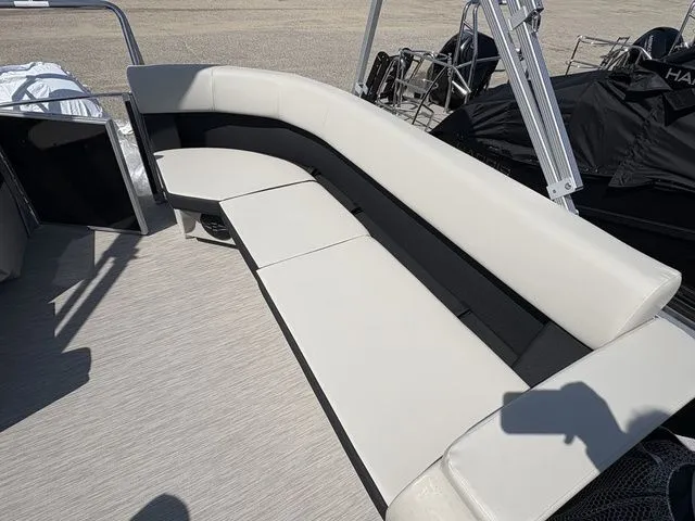 Slide: The Image of Interior of the 2026 Harris Breeze 230 pontoon boat. - 9