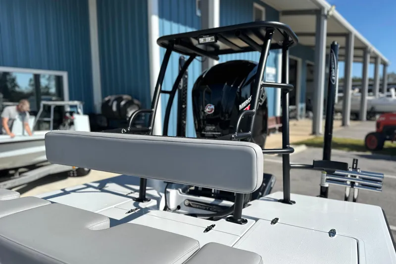 Slide: The Image of 2025 East Cape VHP boat with Mercury engine at a marina. - 13