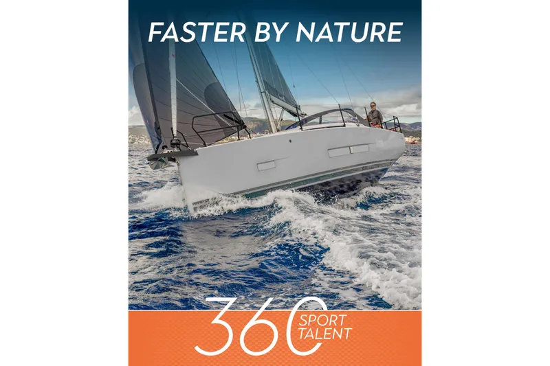 Slide: The Image of Sailing yacht Hanse 360 ST 2026 navigating ocean waves, showcasing speed and elegance. - 16