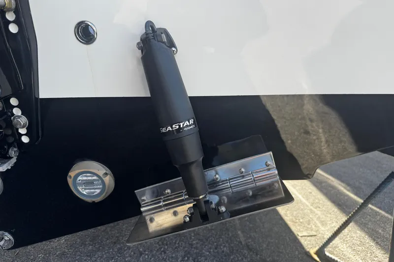 Slide: The Image of 2026 Sea Pro 245FLX Sandbar boat with SeaStar hydraulic system detail. - 6