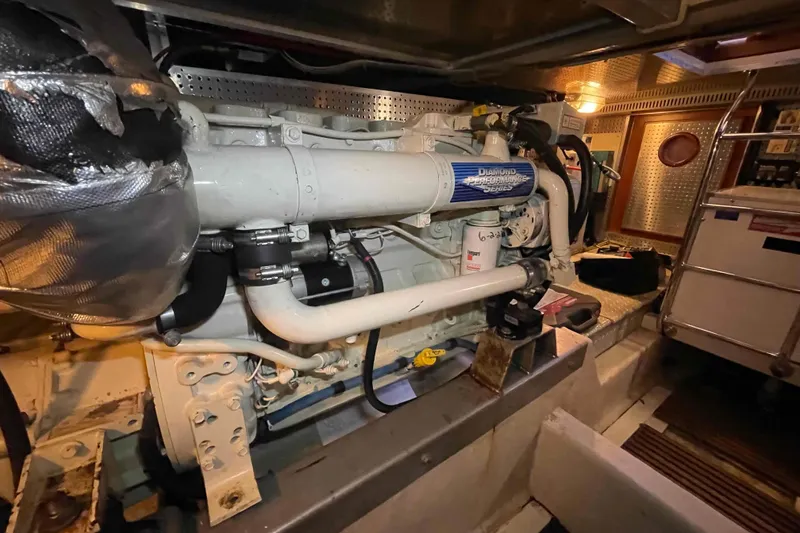Slide: The Image of Engine room of a 2002 President Trawler with a Diamond Performance Series engine. - 94