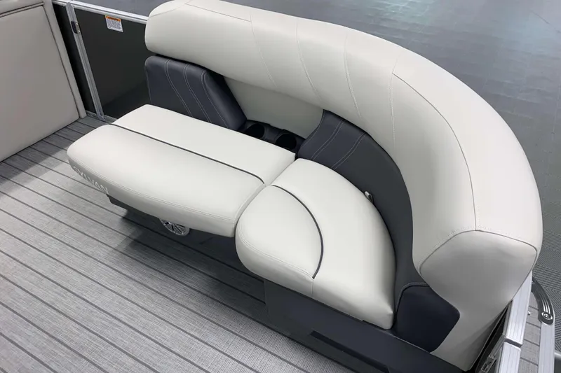 Slide: The Image of Luxurious seating on 2026 Sylvan Mirage 820 Cruise pontoon boat, featuring elegant upholstery. - 3