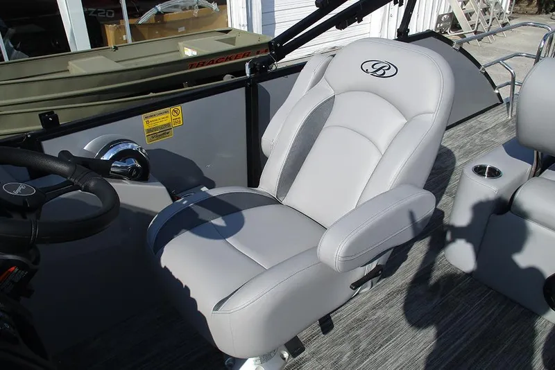 Slide: The Image of Captain's chair in 2026 Bentley Pontoons Legacy 220 Swingback boat interior. - 27