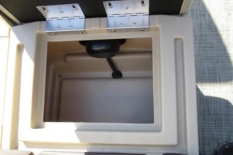 Slide: The Image of Storage compartment in 2026 Bentley Pontoons Fish 243 N-Cruise boat. - 27